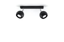 Retro Deckenstrahler Schwarz 2x GU10 B:30cm