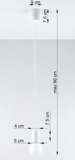 Retro Hängelampe Weiß verstellbar bis 90cm NESSA Küche