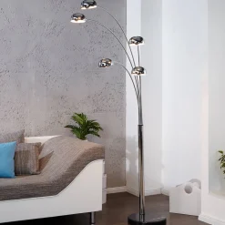 Retro Lampe Designerleuchte 200cm flexibel Silber