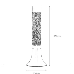 Retro Lavalampe Glitter Orange rund Ø13cm YVONNE
