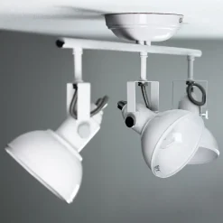 Retro Strahler schwenkbar Weiß 3-flmg E14 GINA