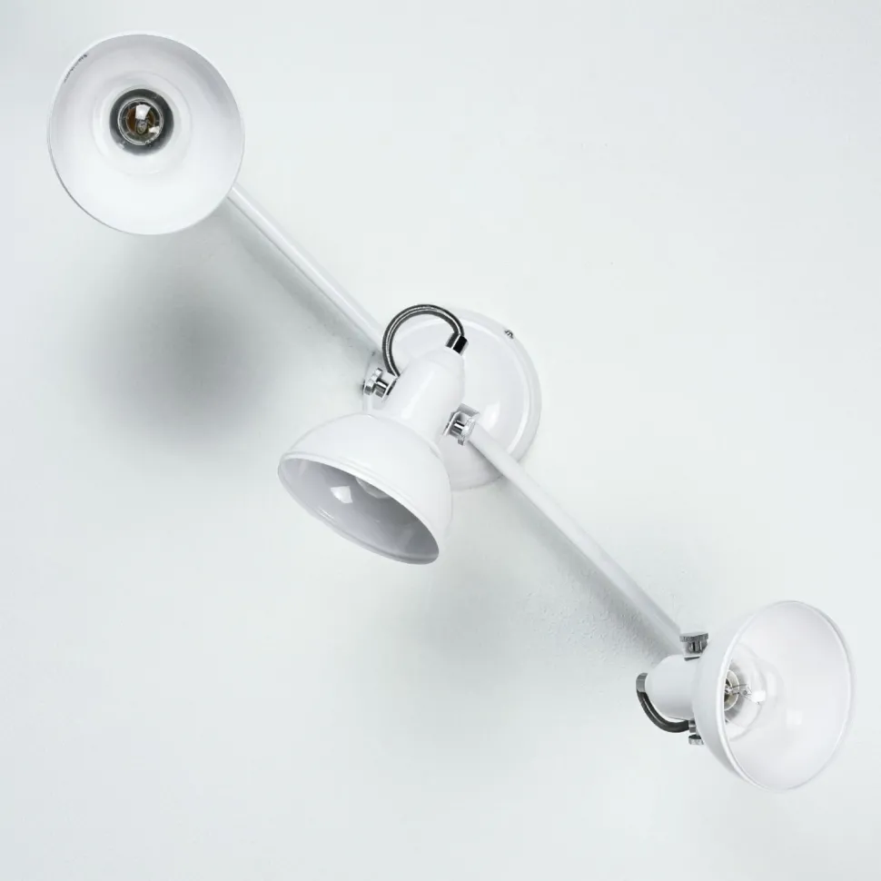 Retro Strahler schwenkbar Weiß 3-flmg E14 GINA