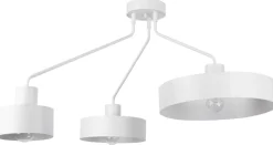 Riesige Deckenleuchte Weiß Metall L:111 cm Retro Design