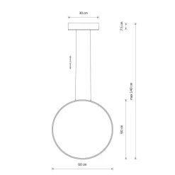 Ring Pendelleuchte LED Schwarz 4000 K 700 lm Ø 60 cm