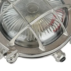 Rostfreie Schiffslampe SERIFOS Messing Riffelglas