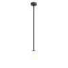 Runde Deckenlampe Glas Metall E14 H:92 cm in Schwarz