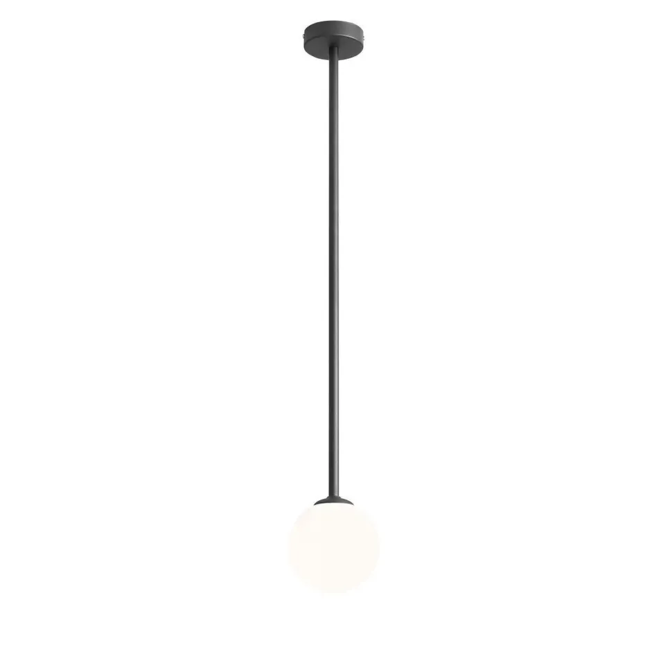 Runde Deckenlampe Glas Metall E14 H:92 cm in Schwarz