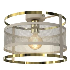 Runde Deckenlampe in Beige Gold Ø30 cm Loft stylisch