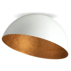 Runde Deckenlampe Loft Weiß Kupfer Ø50 cm E27 stylisch