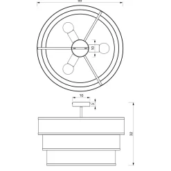 Runde Deckenlampe Metall Schwarz E27 Ø55 cm Industrial