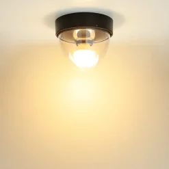 Runde Deckenlampe Schwarz Ø18cm klein IP44 Modern MAIRA