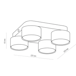 Runde Deckenlampe Schwarz Metall GX53 Ø22 cm