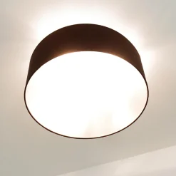 Runde Deckenlampe Stoff Ø50cm Braun blendarm