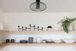 Runde Deckenleuchte E27 Ø34 cm Schwarz blendarm Retro