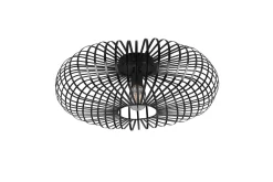 Runde Deckenleuchte Metall Schwarz E27 Ø50 cm Industrie