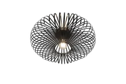 Runde Deckenleuchte Metall Schwarz E27 Ø50 cm Industrie