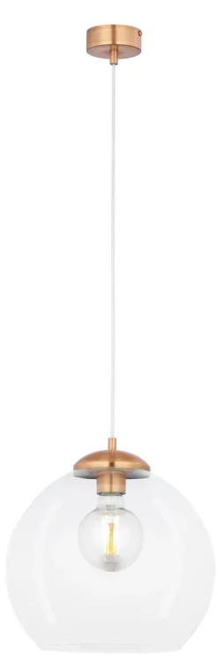 Runde Hängelampe in Kupfer Kugel Ø29cm E27 Vintage