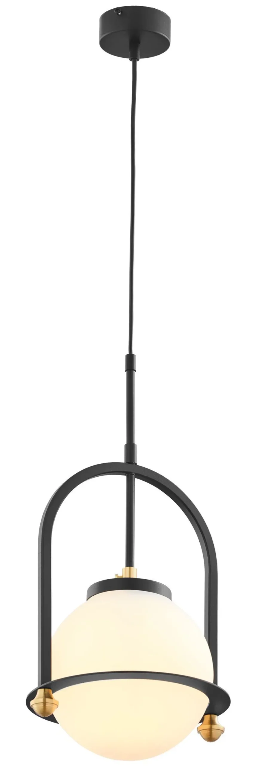 Runde Hängelampe Metall Glas E27 Ø23 cm in Schwarz