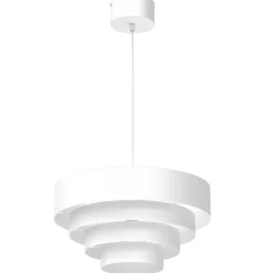 Runde Hängelampe Metall in Weiß E27 Ø39 cm indirekt