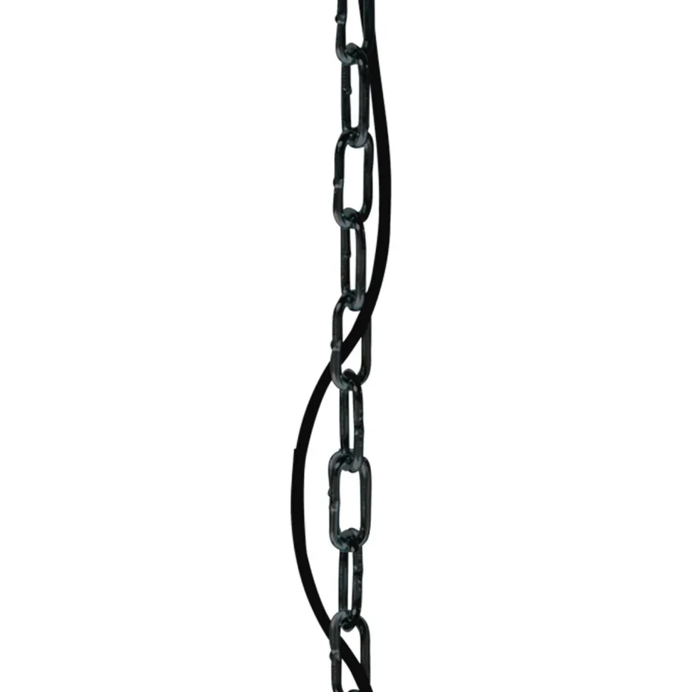 Runde Hängelampe Metall in Schwarz Gold 50 cm Modern