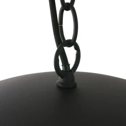 Runde Hängelampe Metall in Schwarz Gold 50 cm Modern