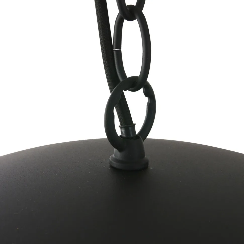 Runde Hängelampe Metall in Schwarz Gold 50 cm Modern