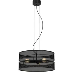 Runde Hängelampe Metall Schwarz E27 Ø55 cm Industrial