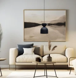 Runde Hängelampe Schwarz Metall E27 Ø17 cm Zeitlos