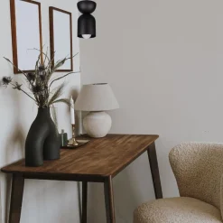 Runde Hängeleuchte Schwarz Metall Ø11 cm Minimalistisch