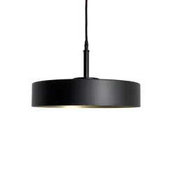 Runde Hängeleuchte Schwarz Gold E27 Ø 40 cm Messing Eisen