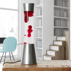 Runde Lavalampe Rot 39cm hoch Stimmungslicht SANDRO