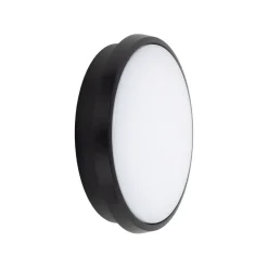 Runde LED Außenwandleuchte IP54 Aluminium Schwarz 18 W