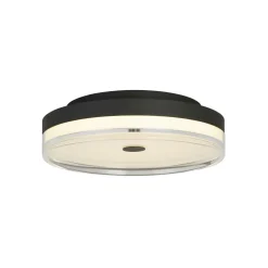 Runde LED Deckenlampe Schwarz Metall 858 lm warmweiß