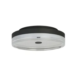 Runde LED Deckenlampe Schwarz Metall 858 lm warmweiß