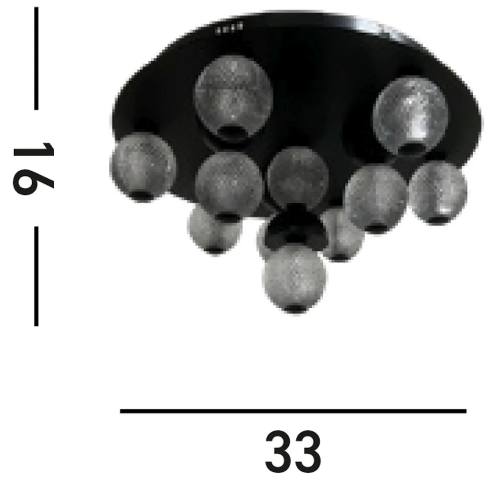 Runde LED Deckenlampe Schwarz Metall Ø33 cm 21 W Kugeln