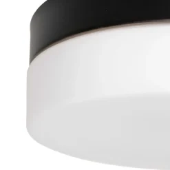 Runde LED Deckenleuchte Glas Metall IP44 Ø24 cm 18 W