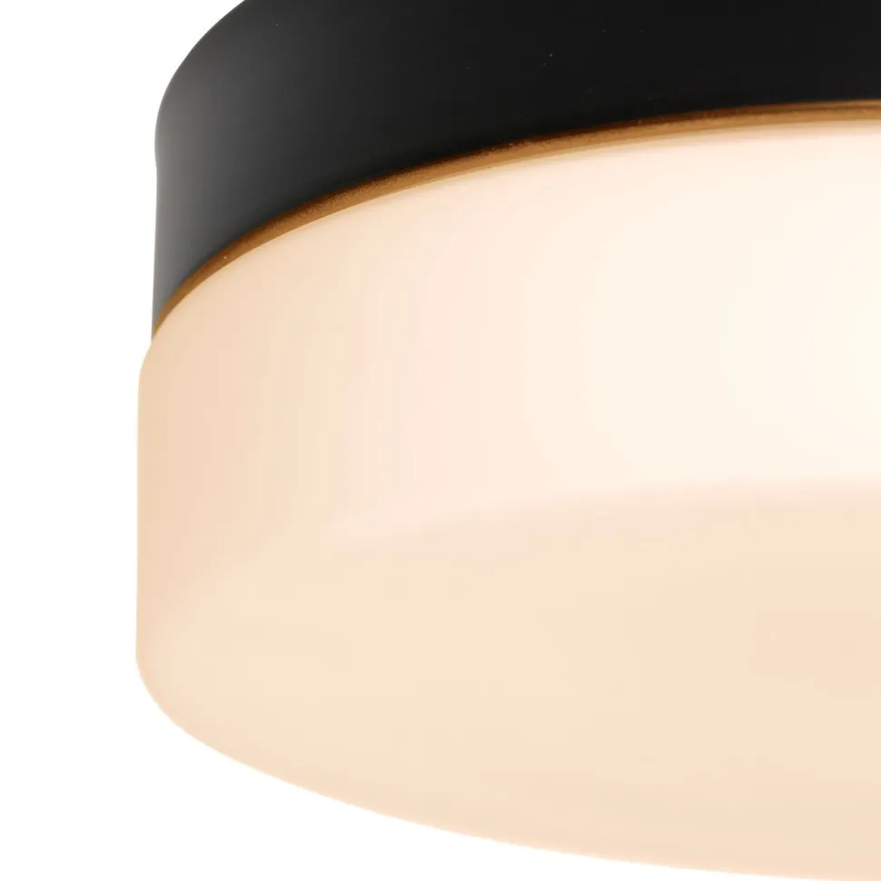 Runde LED Deckenleuchte Glas Metall IP44 Ø24 cm 18 W