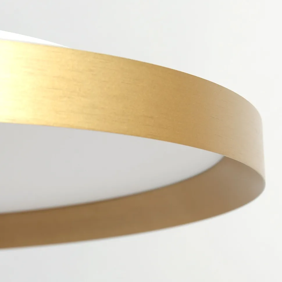 Runde LED Deckenleuchte in Gold Weiß 2700 K Ø50 cm