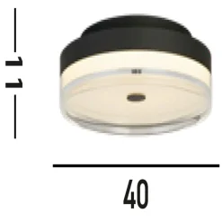 Runde LED Deckenleuchte Metall Schwarz Ø40 cm 29 W