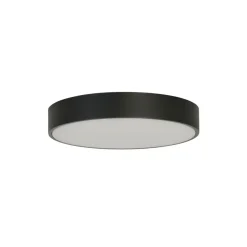 Runde LED Deckenleuchte Schwarz Metall B:25 cm 3000 K