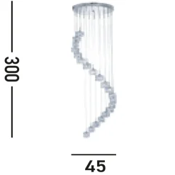Runde LED Hängelampe 20-flammig Metall Glas Ø45 cm 3 W
