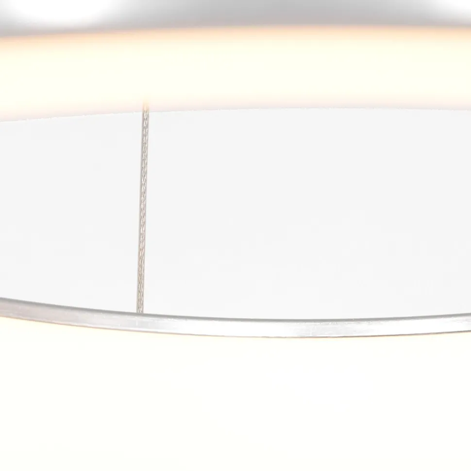 Runde LED Hängelampe in Silber Ø48 cm 2700 K wohnlich