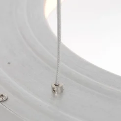 Runde LED Hängelampe in Silber Ø48 cm 2700 K wohnlich