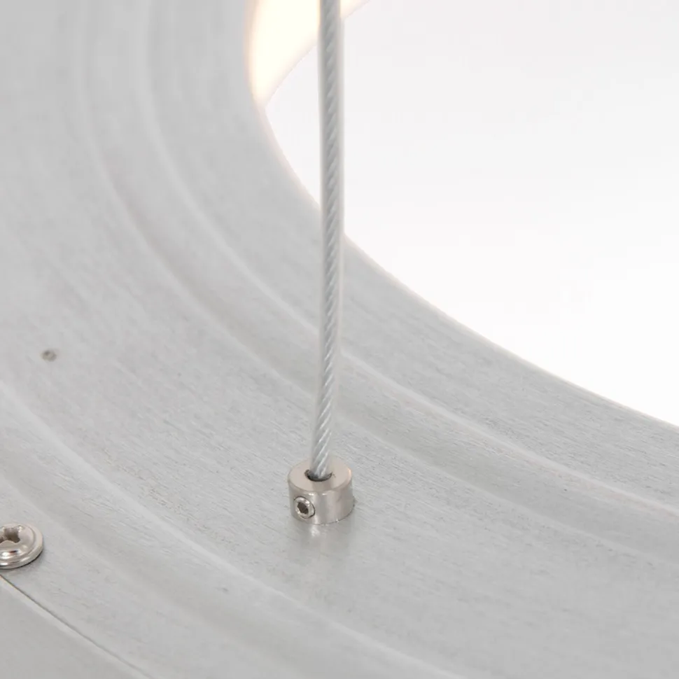 Runde LED Hängelampe in Silber Ø48 cm 2700 K wohnlich