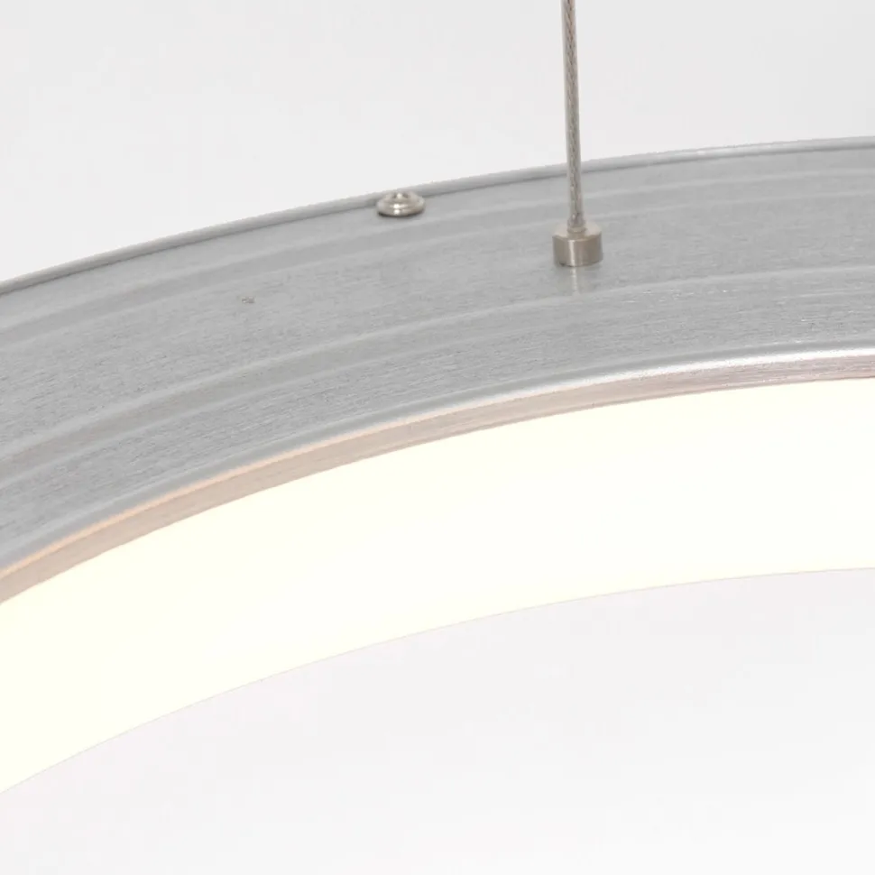 Runde LED Hängelampe in Silber Ø48 cm 2700 K wohnlich