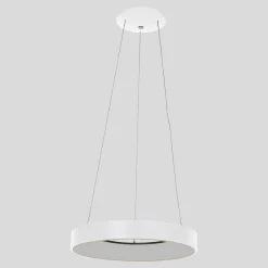 Runde LED Hängelampe Weiß Ø48 cm 2700 K 30 W wohnlich