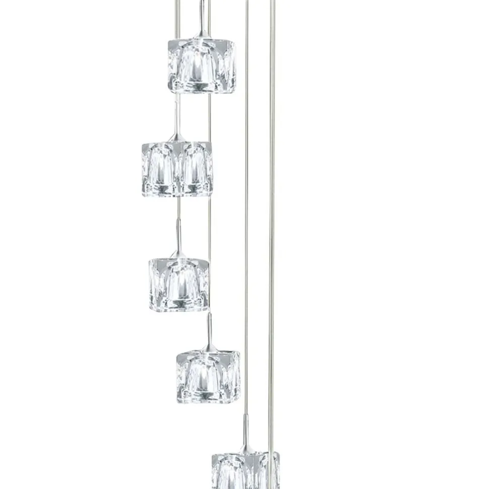 Runde LED Pendelleuchte 8-flmg Metall Glas Ø20 cm 5 W