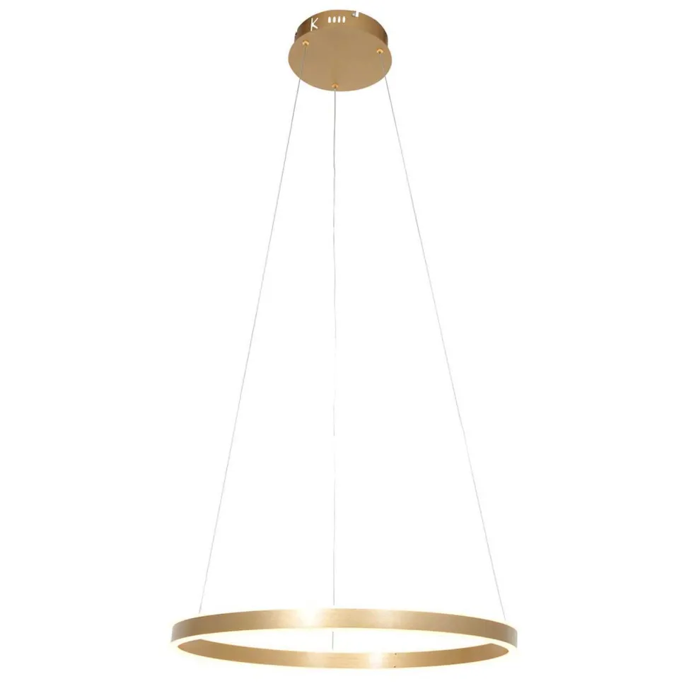 Runde LED Pendelleuchte in Gold B:60 cm 42 W stilvoll