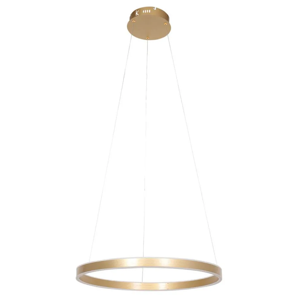 Runde LED Pendelleuchte in Gold B:60 cm 42 W stilvoll