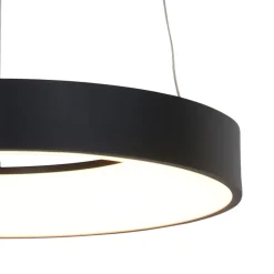 Runde LED Pendelleuchte Schwarz Ø48 cm 2700 K gemütlich